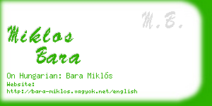 miklos bara business card